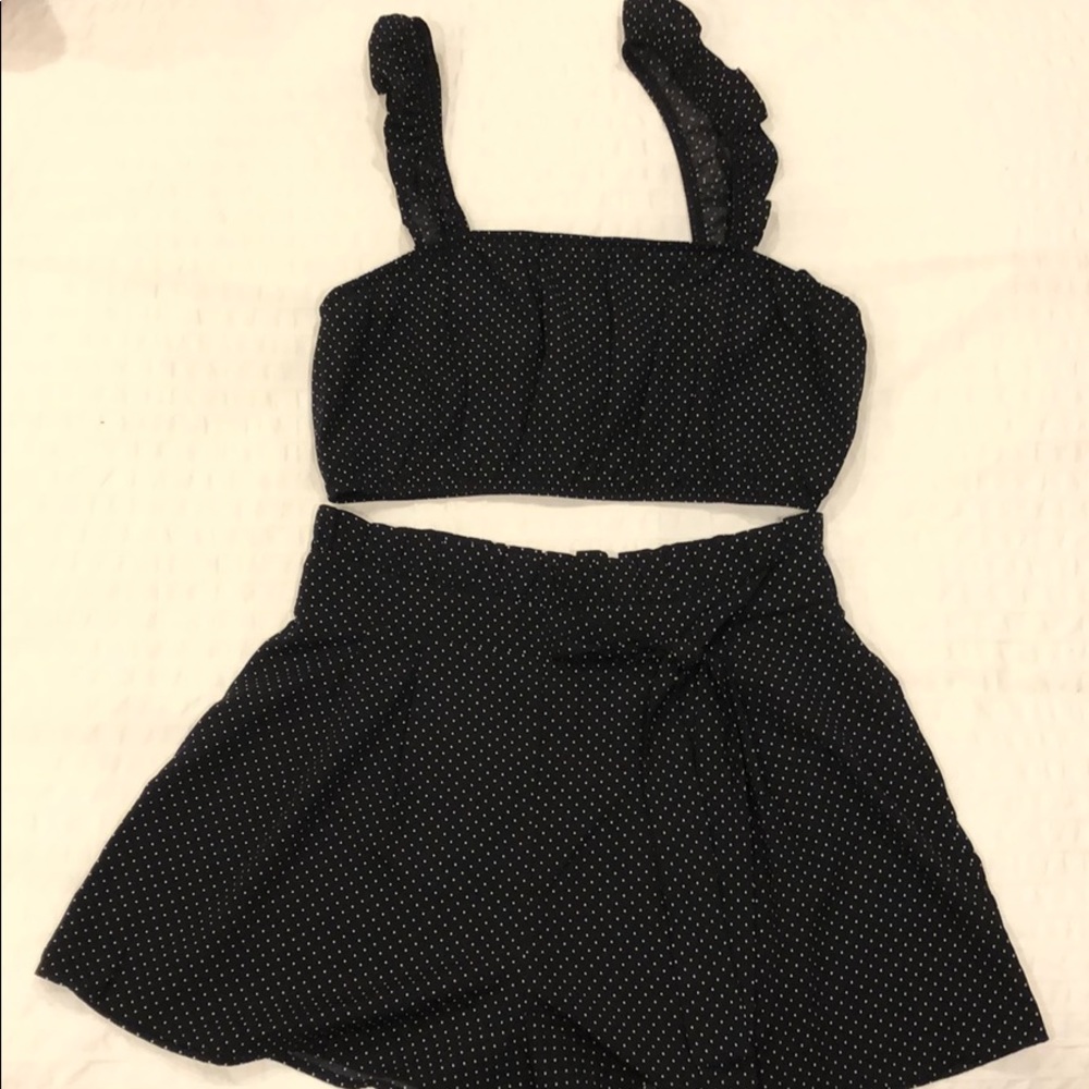 Forever 21 Black Polka Dot Two-Piece Set